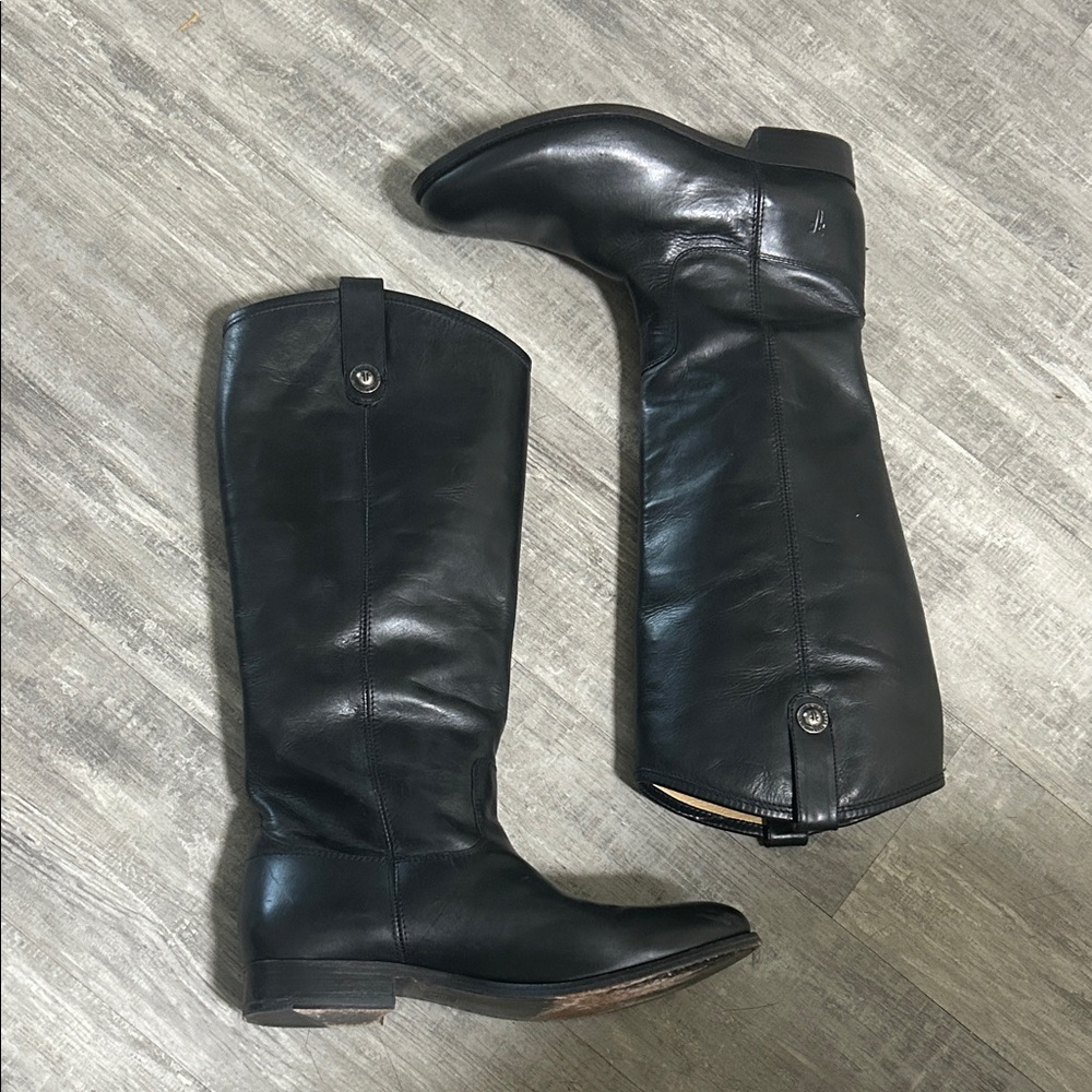 Frye Black Leather Riding Boots Size 10 - Picture 2 of 8